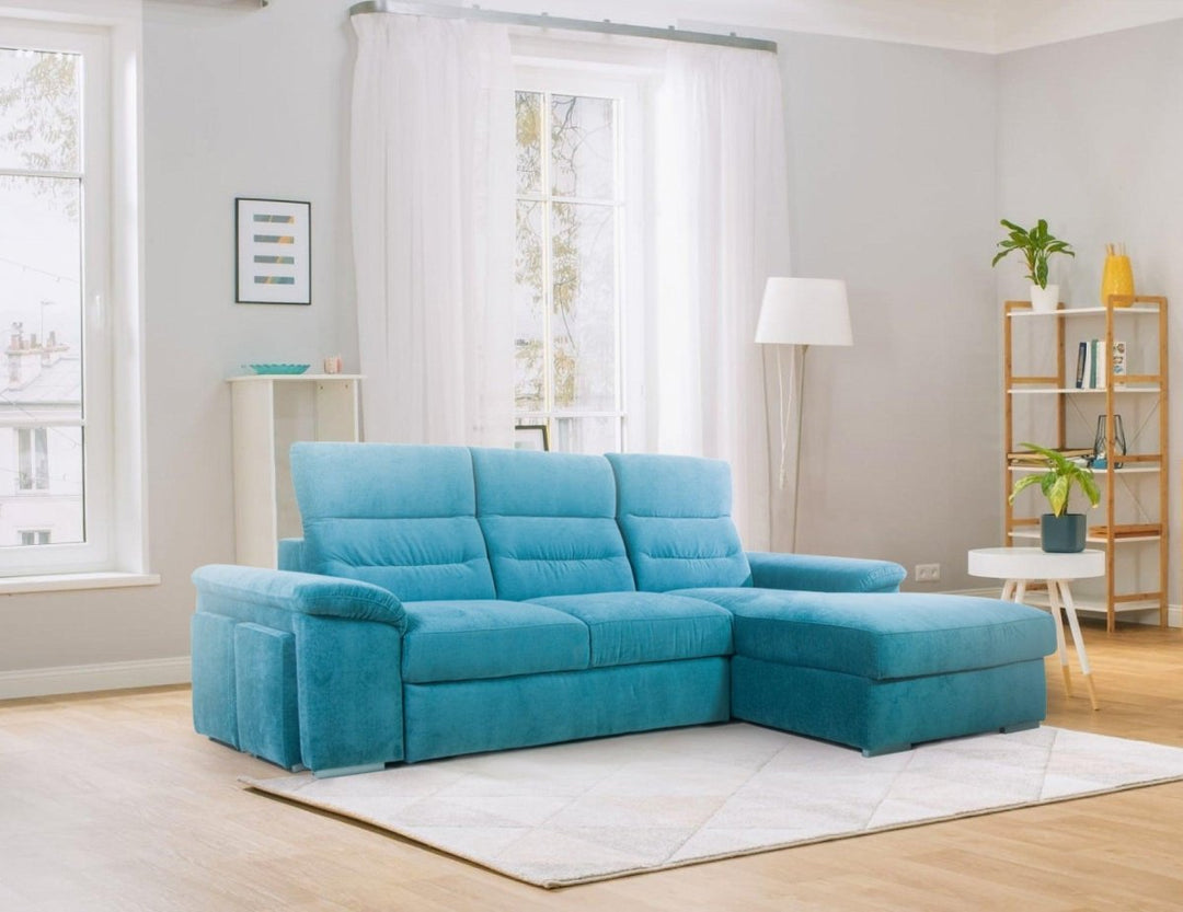 Divano Letto con Penisola Chaise Longue - FIDELIO - Divanoso