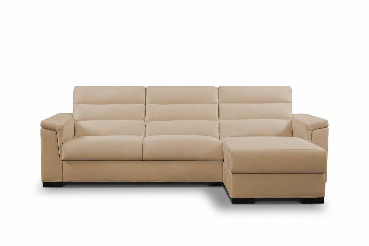BLANCO - Divano Letto con Penisola e Materasso Alto 20 cm