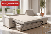 BLANCO - Divano Letto con Penisola e Materasso Alto 20 cm