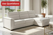 BLANCO - Divano Letto con Penisola e Materasso Alto 20 cm