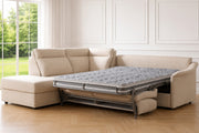 Cleopatra - Divano letto angolare con materasso alto