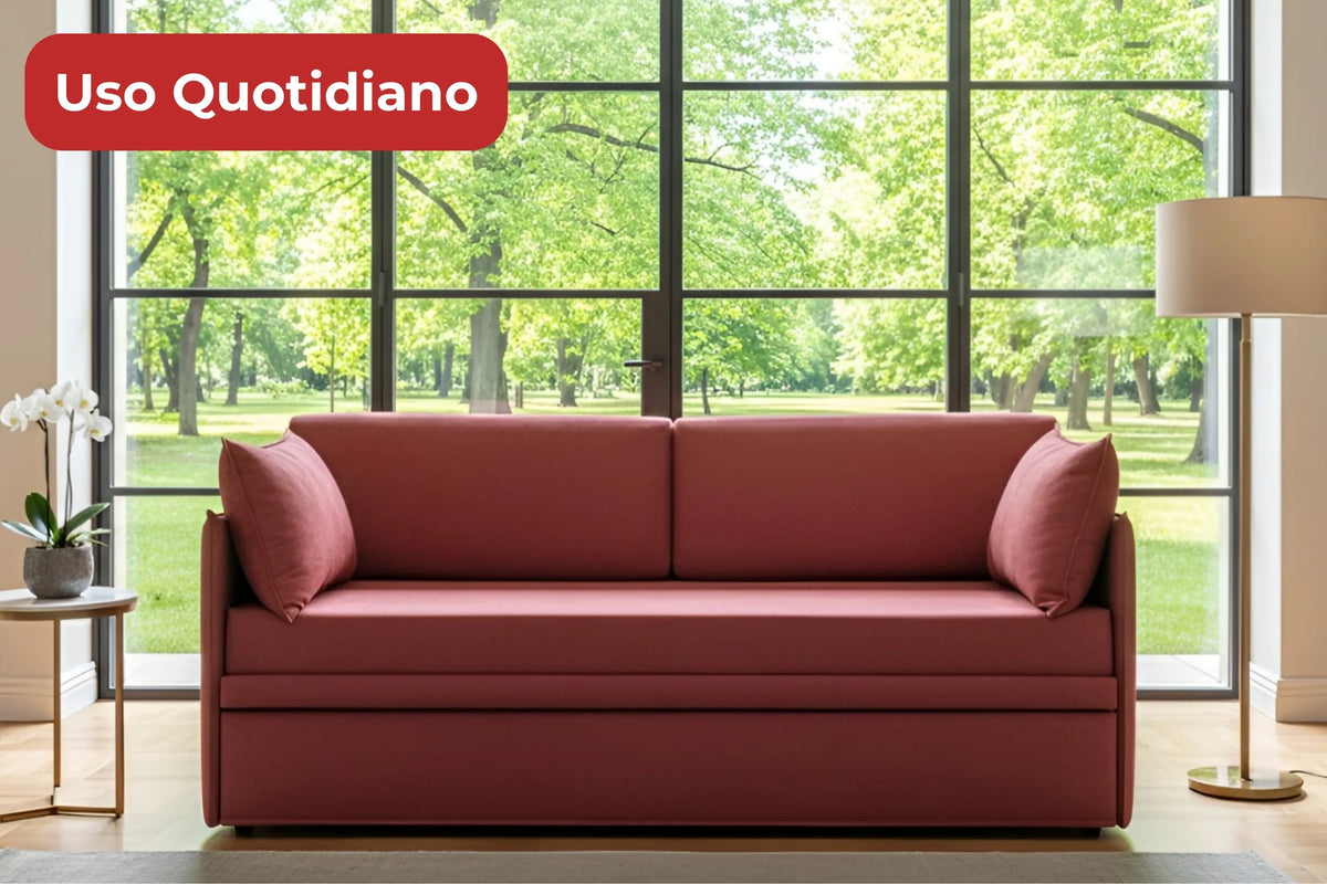 DUOTTO - Divano Letto Estraibile con 2 Materassi Alti 18 cm