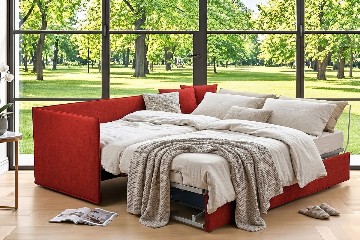 DUOTTO - Divano Letto Estraibile con 2 Materassi Alti 18 cm