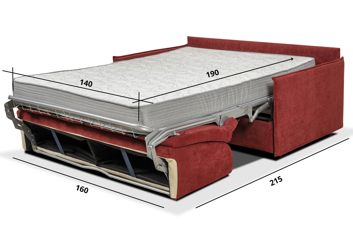 Dimensioni del divano letto aperto