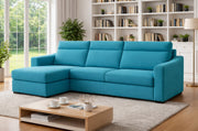 Rebecca - Divano letto angolare con materasso alto