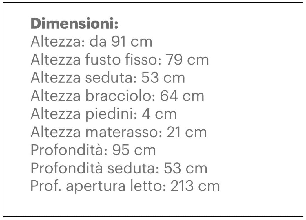 HELEN21 - Divano Letto con Materasso Alto 21 cm