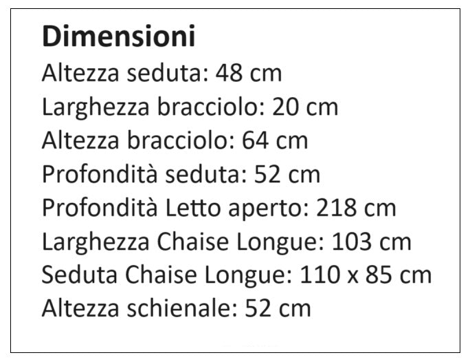 REBECCA - Divano Letto Angolare con Materasso Alto 17 cm