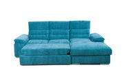 FIDELIO - Divano Letto Angolare con Penisola e 2 Pouf