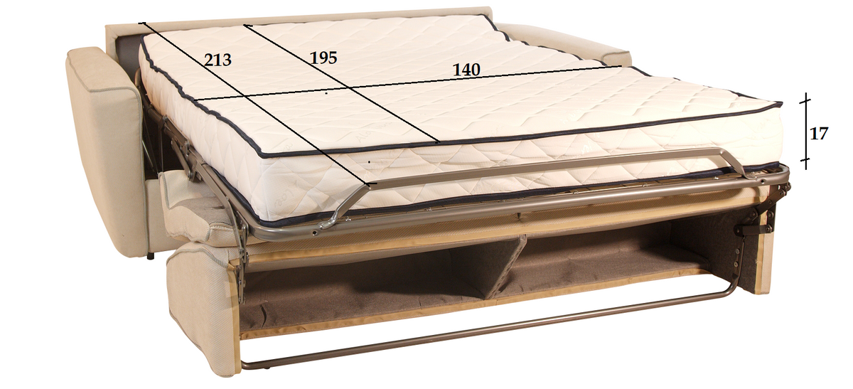 Dimensioni del divano letto aperto