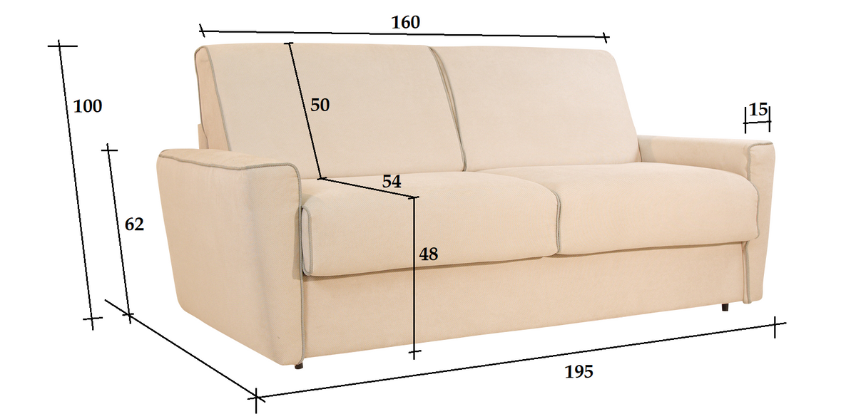 Dimensioni del divano letto chiuso