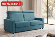 SERENO - Divano Letto con Poggiatesta Reclinabili Materasso Alto 20 cm