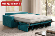 SERENO - Divano Letto con Poggiatesta Reclinabili Materasso Alto 20 cm