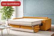 THEO SOFT - Divano Letto uso quotidiano con Materasso Alto 20 cm
