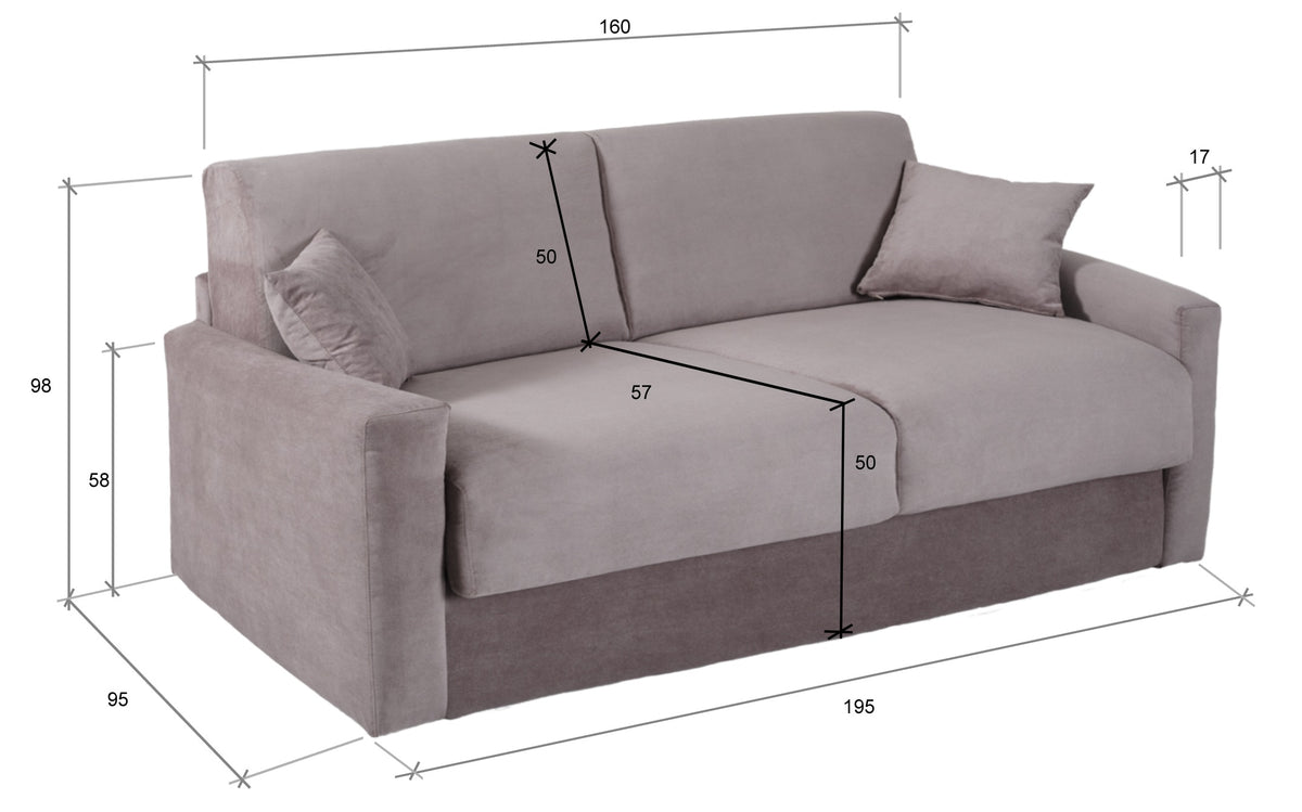 Dimensioni del divano letto chiuso