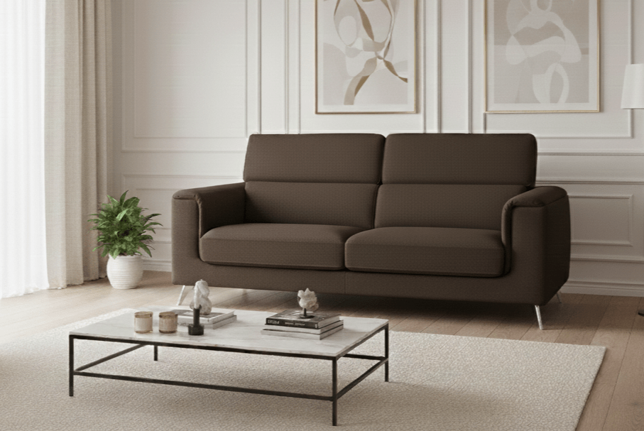 Divano Componibile Moderno con Poggiatesta e Piedini Alti – GALIOR - Divanoso