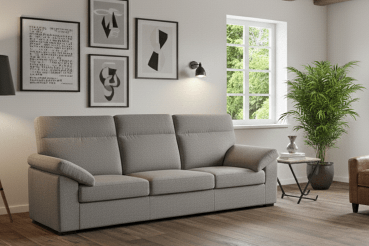 Divano Moderno con Schienale Alto e Braccioli a Cuscino - ARMIDE - Divanoso