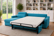 Rebecca - Divano letto angolare con materasso alto