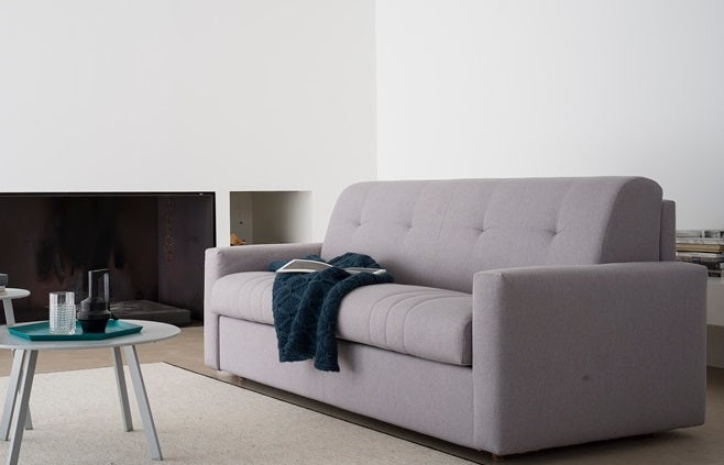 Divano letto matrimoniale con materasso alto 17-18 cm estraibile e tessuto sfoderabile lavabile idrorepellente