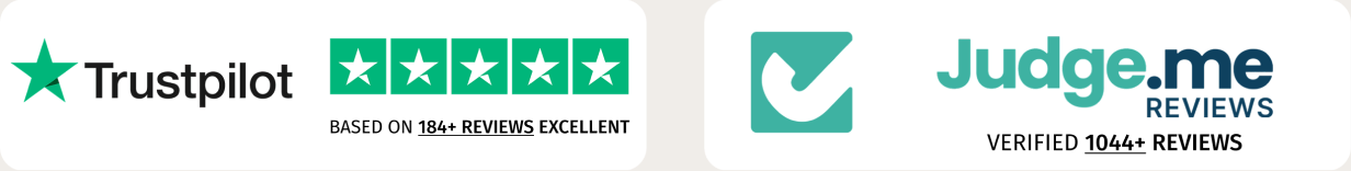 Trustpilot: 184+ recensioni. Judge.me: 1044+ recensioni verificate.