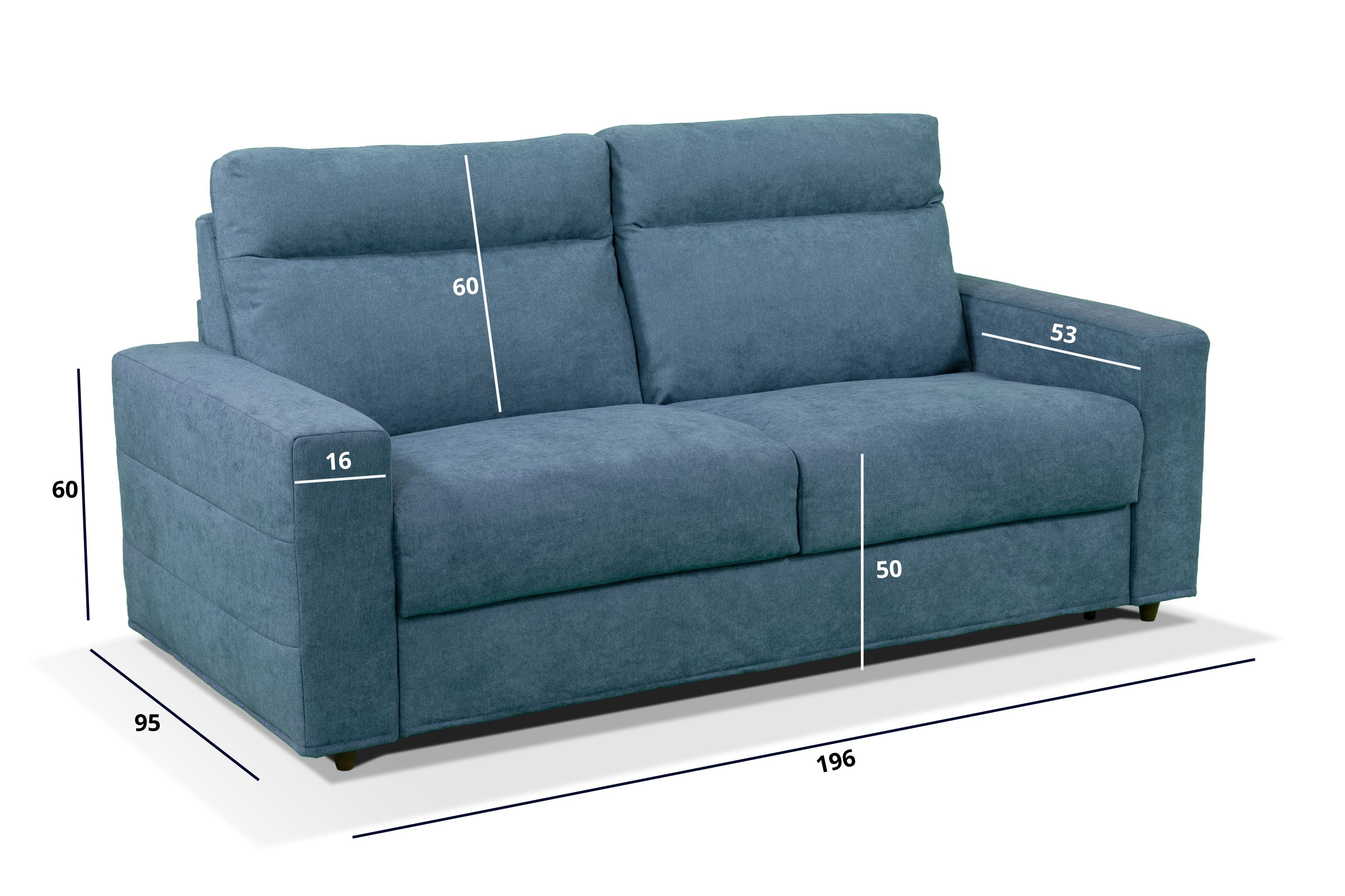 Dimensioni del divano letto aperto